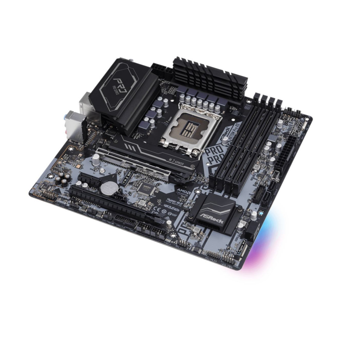 ASRock H670M Pro RS - H670M PRO RS - LGA1700 Micro-ATX, Intel H670, DDR4 up to 128GB, 2x M.2, 4x SATA, HDMI 2.1