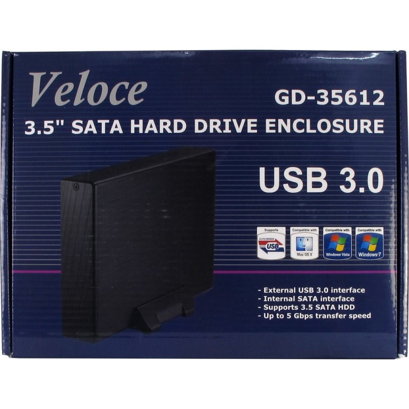 Buy Inter-Tech Veloce External Storage Enclosure - GD-35612 - 8cm compact design in Cyprus, Nicosia, Limassol, Larnaka, Pafos