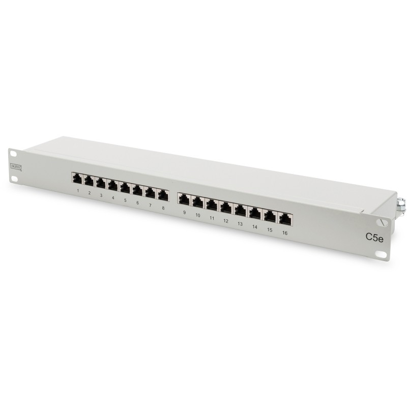 Buy Patchpanel 16 Port CAT5 geschirmt - RJ-45 Cat5e Grey Rack mounting 1U EN-501... in Cyprus, Nicosia, Limassol, Larnaka, Pafos