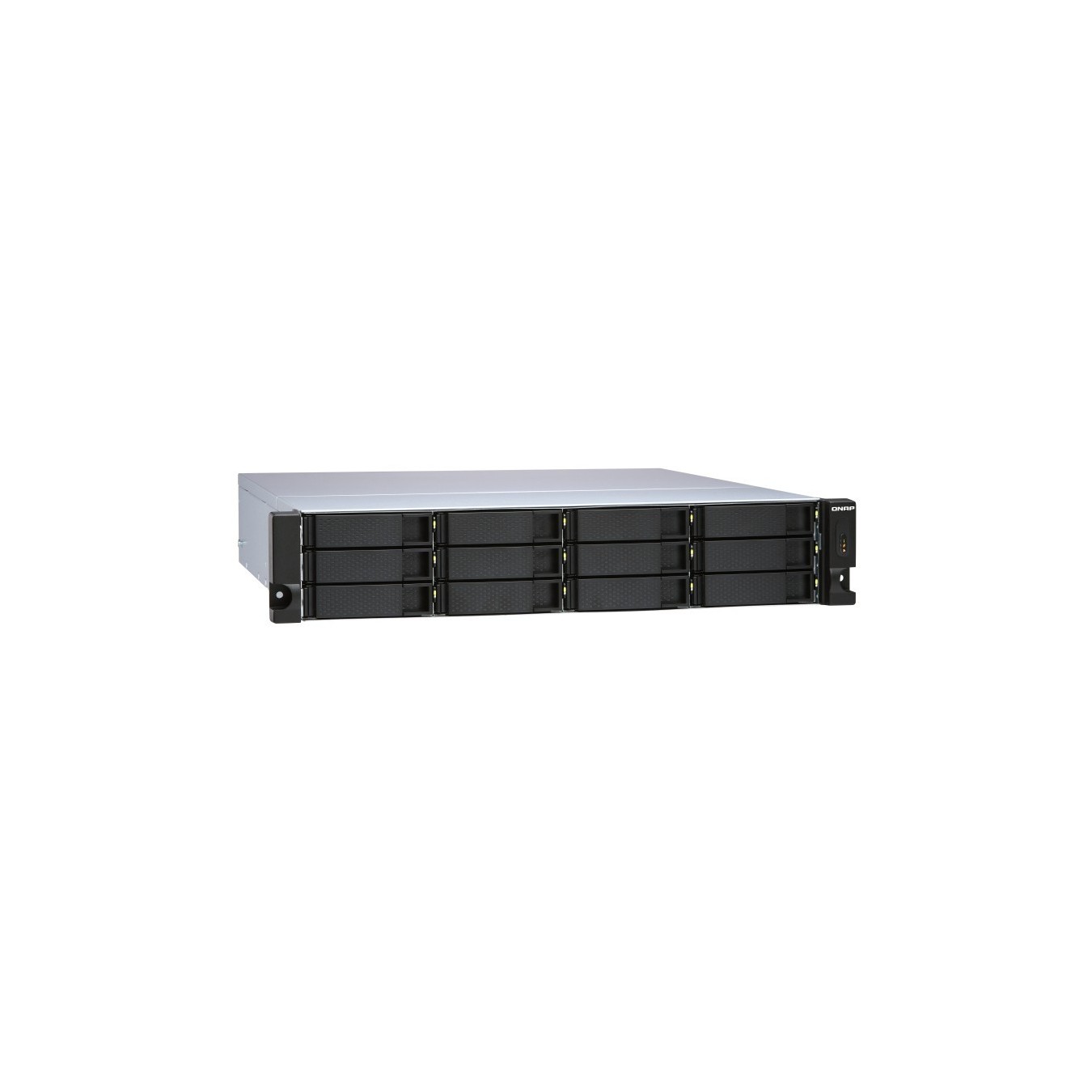 QNAP TL-R1200S-RP 12-bay 2U rackmount SATA JBOD expansion unit redundant PSU - TL-R1200S-RP - Black, Grey