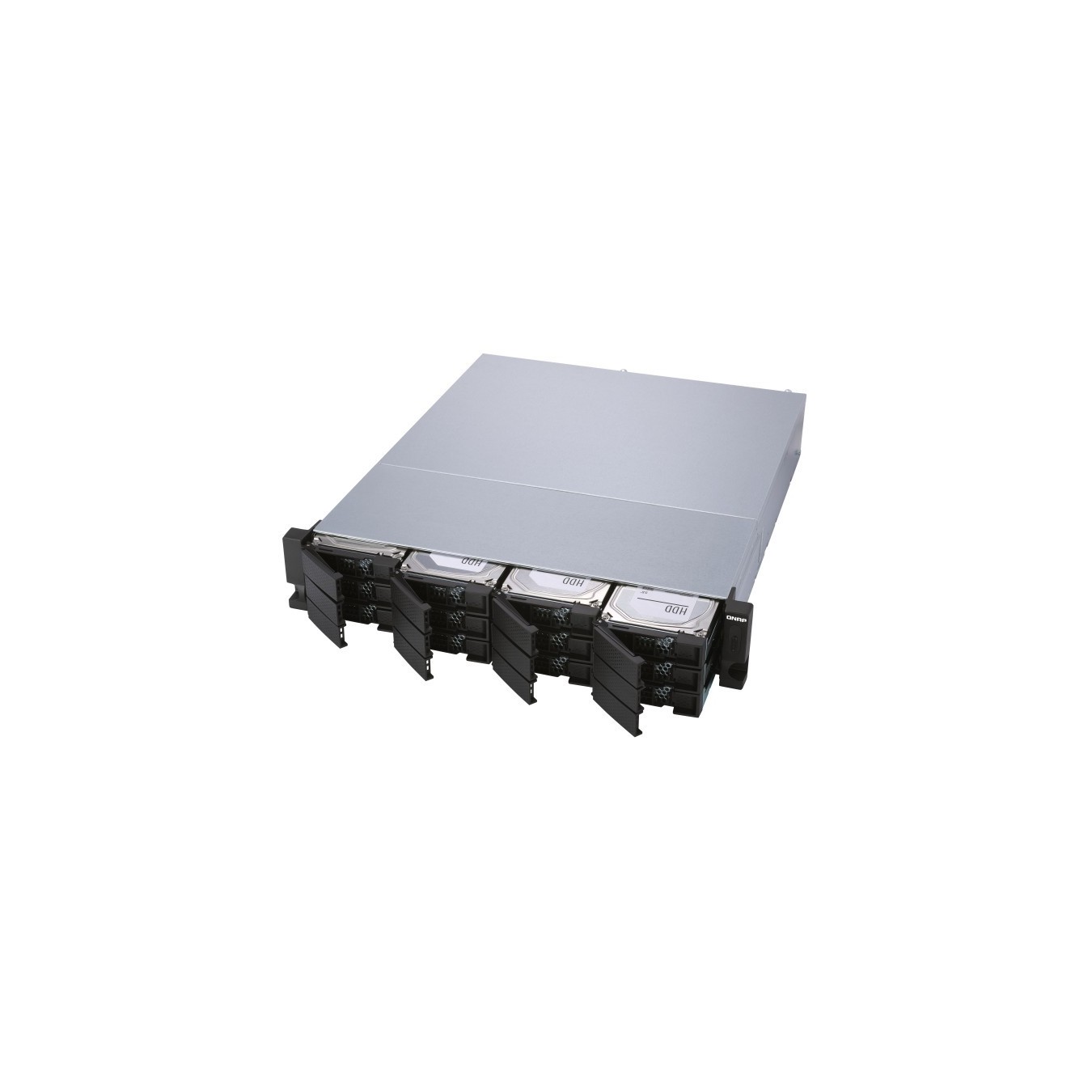QNAP TL-R1200S-RP 12-bay 2U rackmount SATA JBOD expansion unit redundant PSU - TL-R1200S-RP - Black, Grey