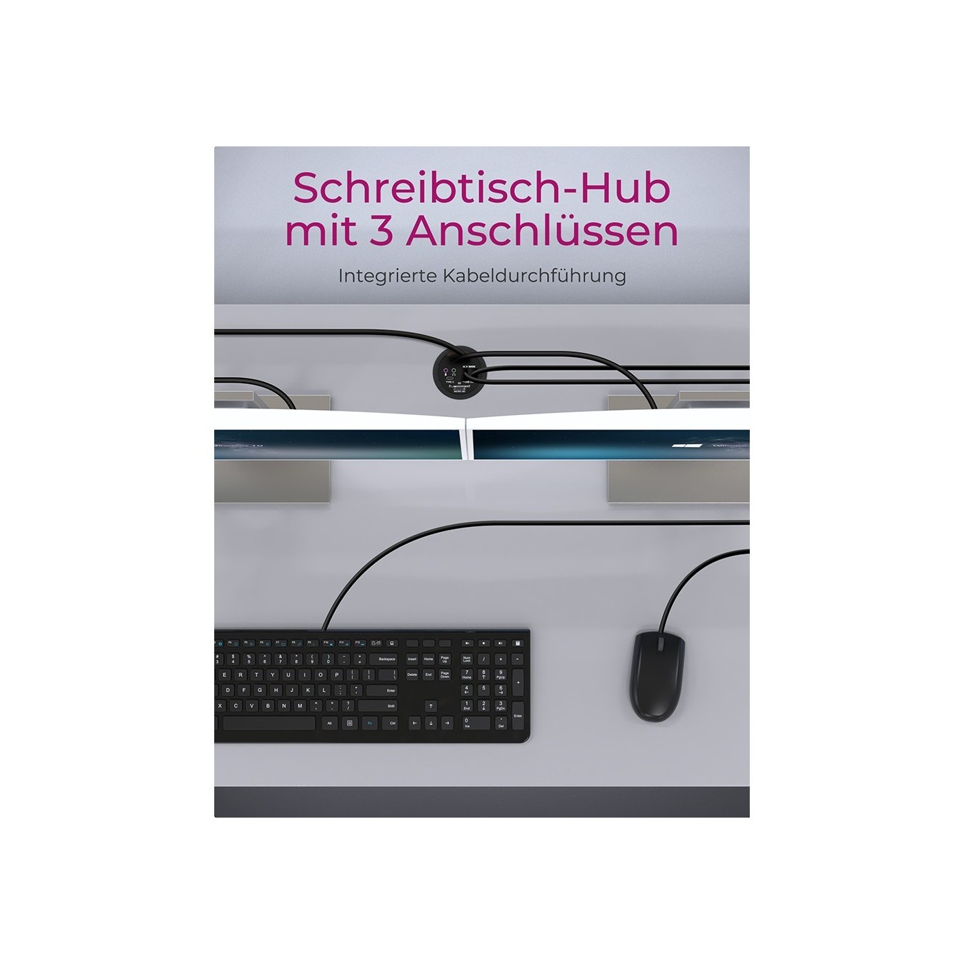 Desk Hub with 2 Card Readers, Audio In/Out, Charging Function and LED ICY BOX — Buy in Cyprus with Fast Delivery