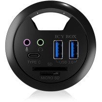 Desk Hub with 2 Card Readers, Audio In/Out, Charging Function and LED ICY BOX — Buy in Cyprus with Fast Delivery