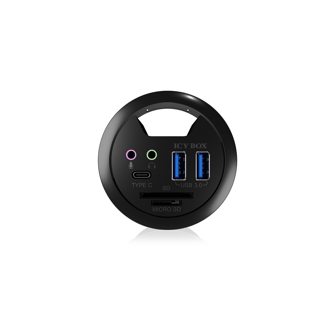 Desk Hub with 2 Card Readers, Audio In/Out, Charging Function and LED ICY BOX — Buy in Cyprus with Fast Delivery