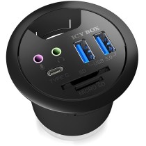 Desk Hub with 2 Card Readers, Audio In/Out, Charging Function and LED ICY BOX — Buy in Cyprus with Fast Delivery