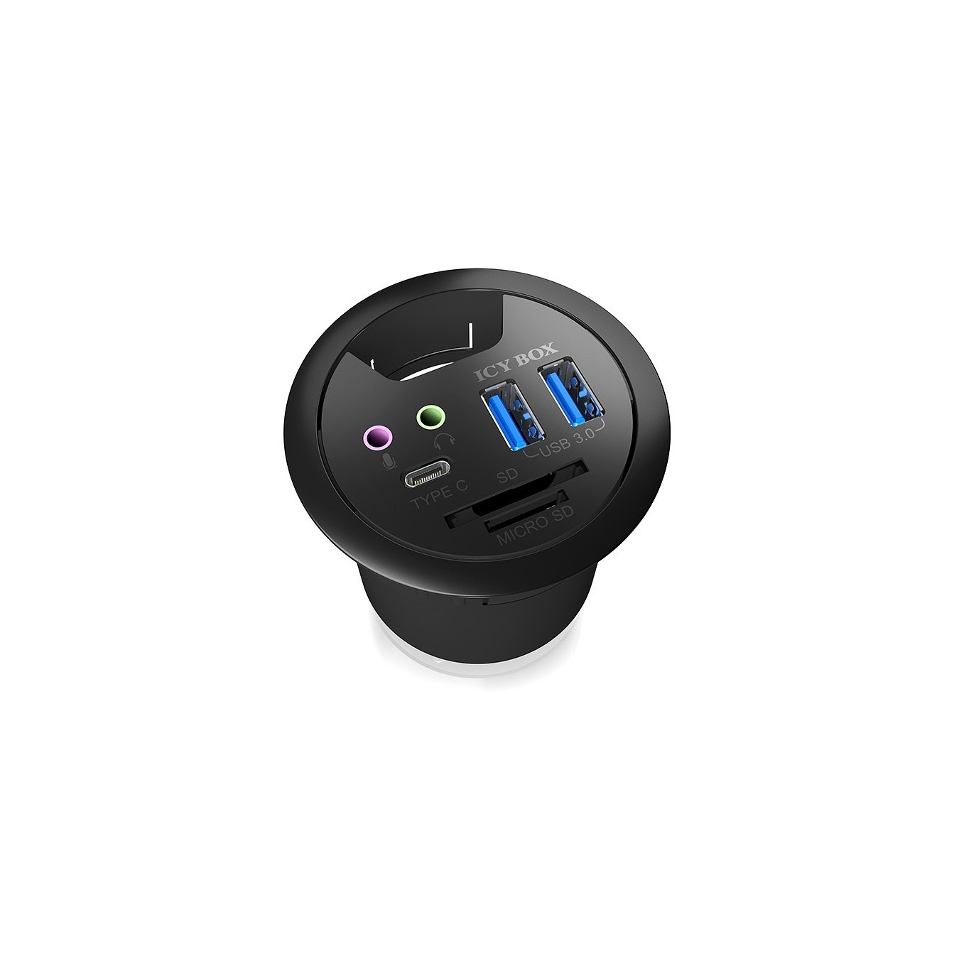 Desk Hub with 2 Card Readers, Audio In/Out, Charging Function and LED ICY BOX — Buy in Cyprus with Fast Delivery