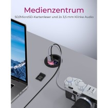 Desk Hub with 2 Card Readers, Audio In/Out, Charging Function and LED ICY BOX — Buy in Cyprus with Fast Delivery