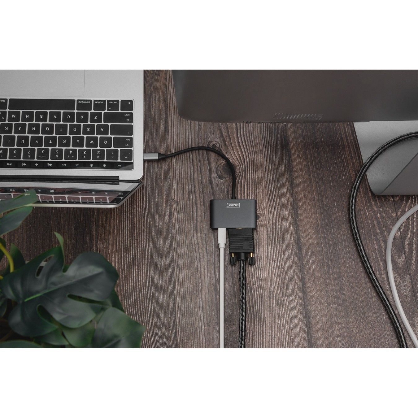 Adapter DIGITUS mini DP + VGA Adapter 20cm 4K 30Hz Silver Aluminum Housing — Buy in Cyprus with Fast Delivery
