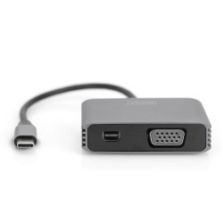Buy Adapter DIGITUS mini DP + VGA Adapter 20cm 4K 30Hz Silver Aluminum Housing in Cyprus, Nicosia, Limassol, Larnaka, Pafos