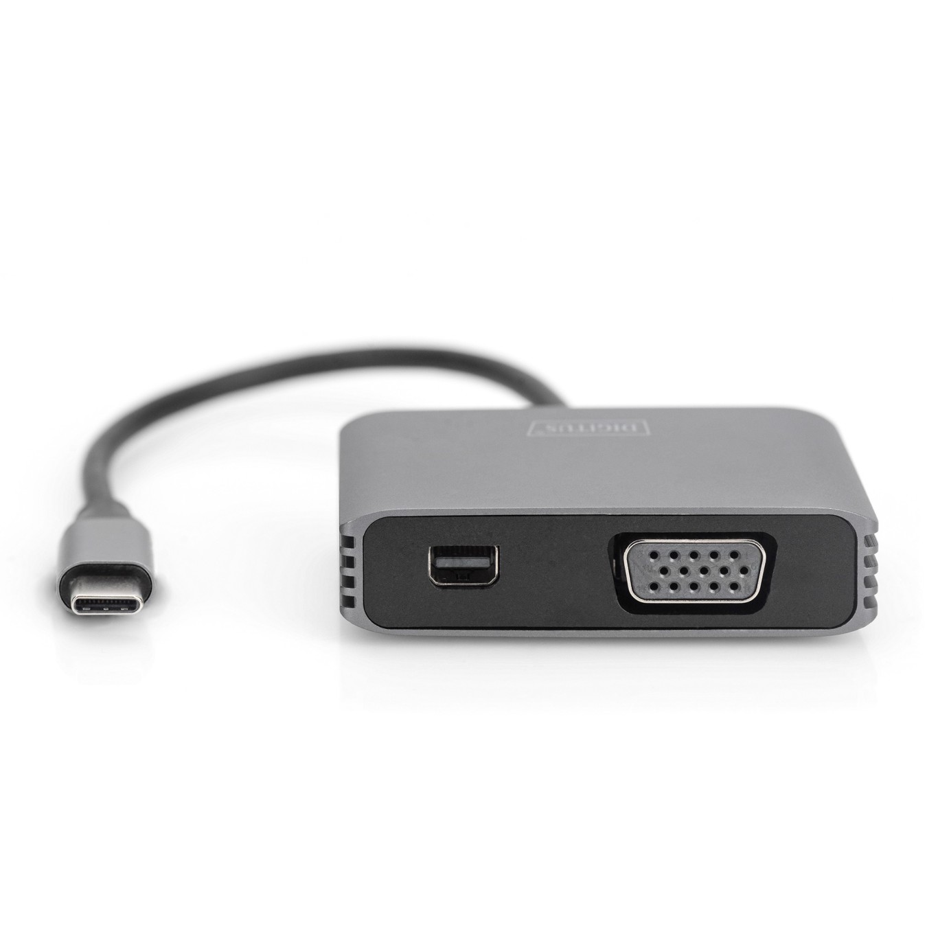 Adapter DIGITUS mini DP + VGA Adapter 20cm 4K 30Hz Silver Aluminum Housing — Buy in Cyprus with Fast Delivery