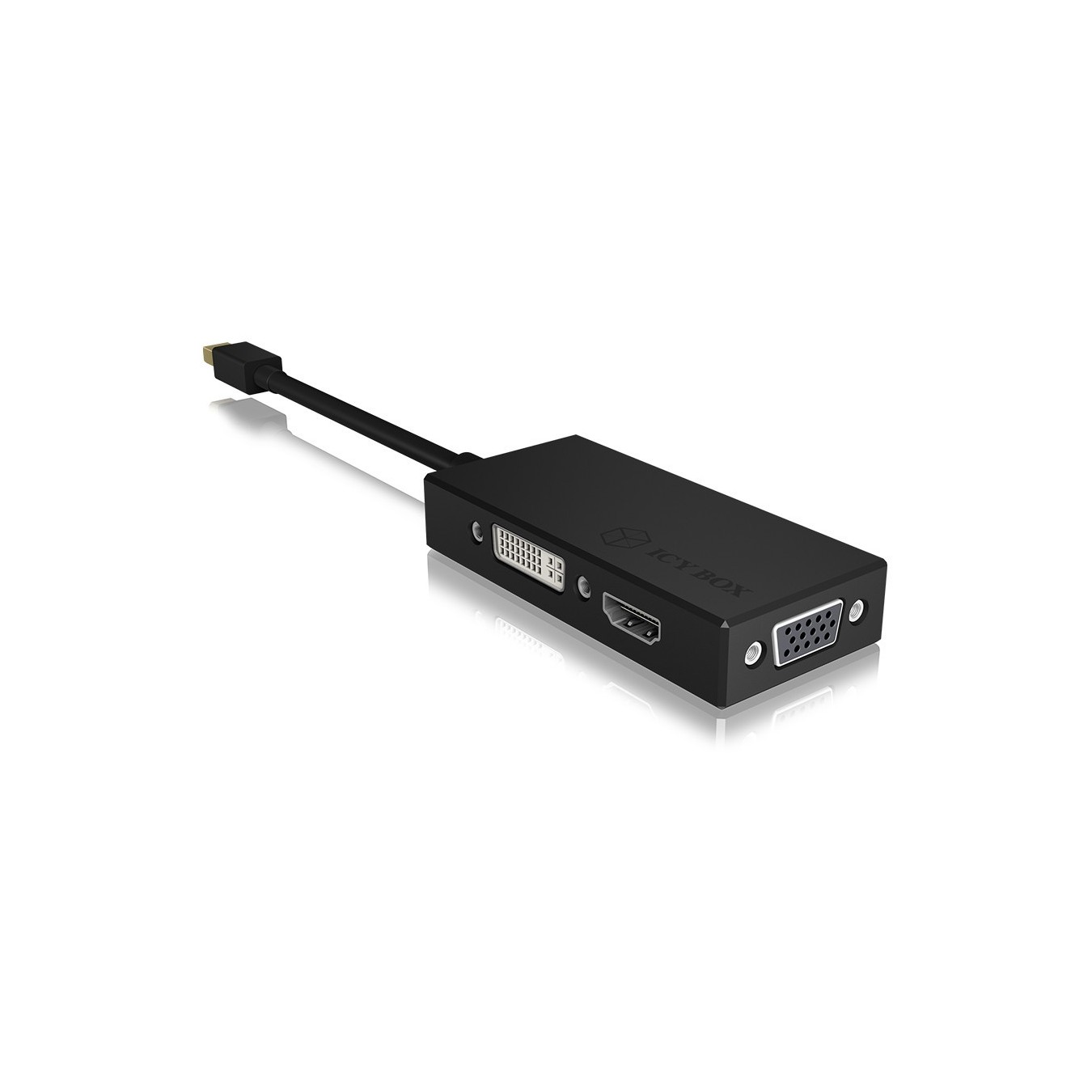 Adapter ICY BOX mini DisplayPort to DVI HDMI VGA 4K 60Hz Black - Characteristics — Buy in Cyprus with Fast Delivery