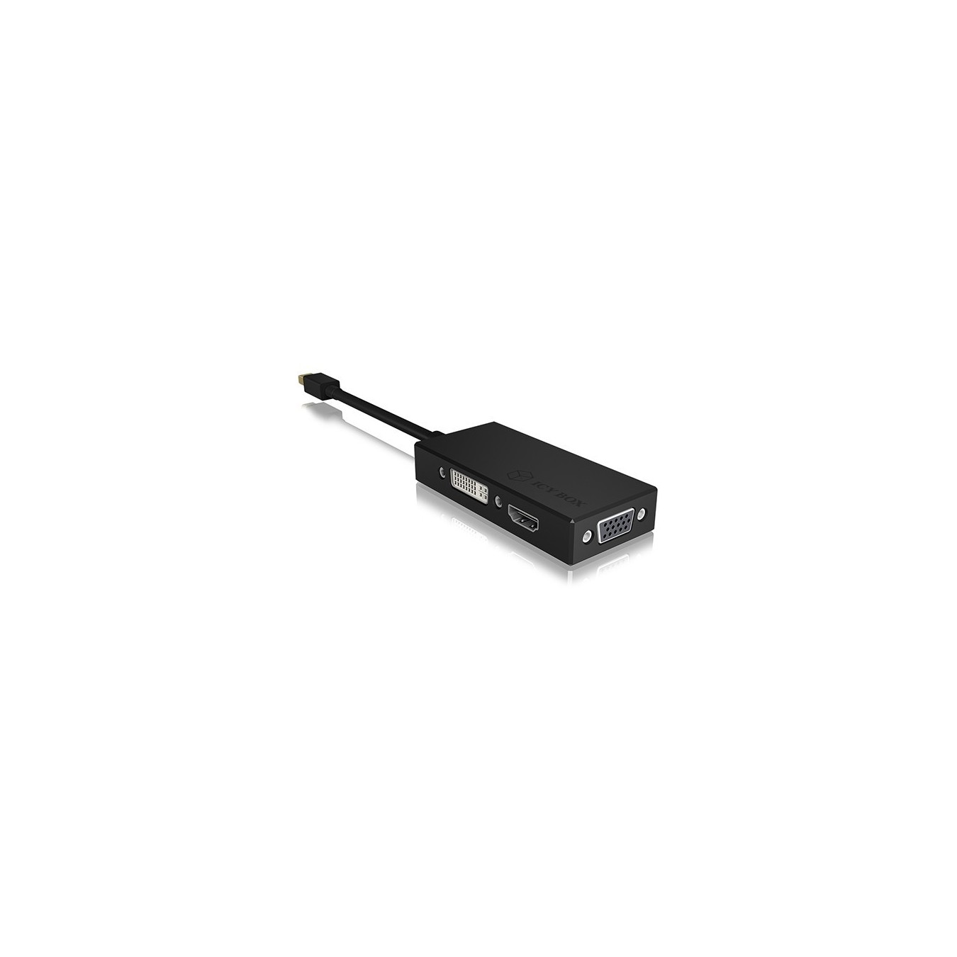 Adapter ICY BOX mini DisplayPort to DVI HDMI VGA 4K 60Hz Black - Characteristics — Buy in Cyprus with Fast Delivery