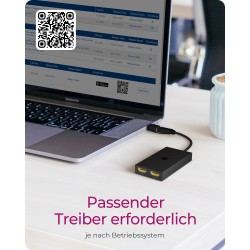 ICY BOX Splitter 2xHDMI to USB (BU-ST) + USB to USB-C (BU-ST) Adapter - BU-ST - (Black, 4K@30Hz)