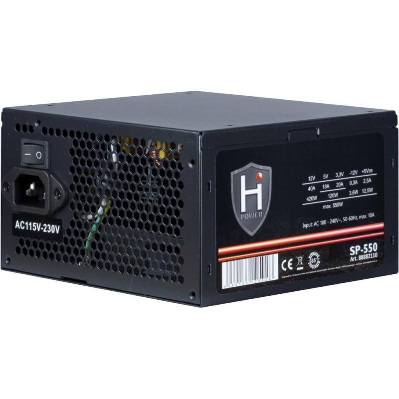 Buy 550W Inter-Tech HIPOWER - SP-550 - 100 - 240 V, 50 - 60 Hz, 10 A, Active PFC... in Cyprus, Nicosia, Limassol, Larnaka, Pafos