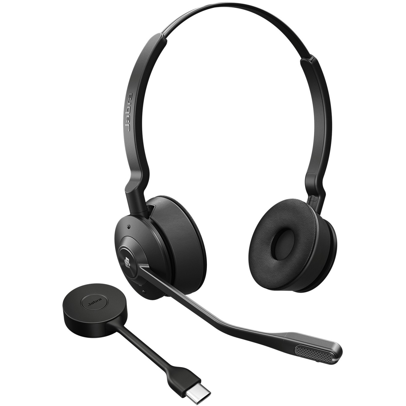 Jabra Engage 55 Stereo Headset on-ear DECT wireless Optimised for Microsoft Teams - 55 - Black, Titanium