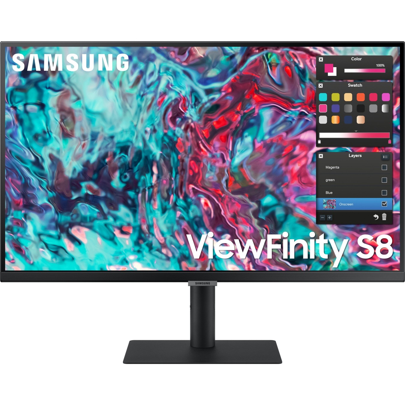 68.6cm 27'' (3840x2160) Samsung ViewFinity S8 - S27B800TGU - 16:9 5ms IPS HDMI 2xThunderbolt4 VESA Pivot 4K Black