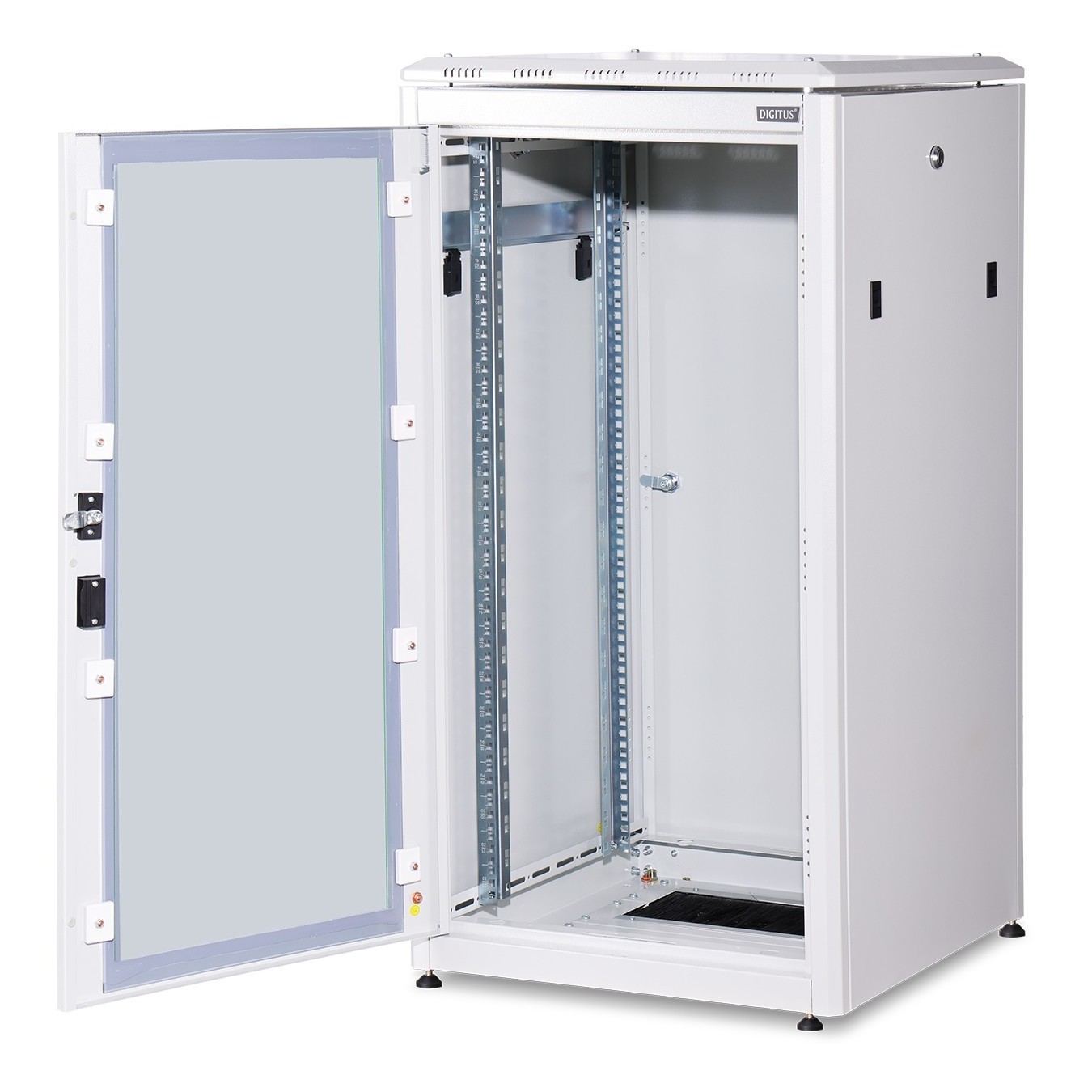 DIGITUS Netzwerkschrank Unique 22HE 1164x600x600mm grau (Speditionsversand) - Freestanding rack 22U