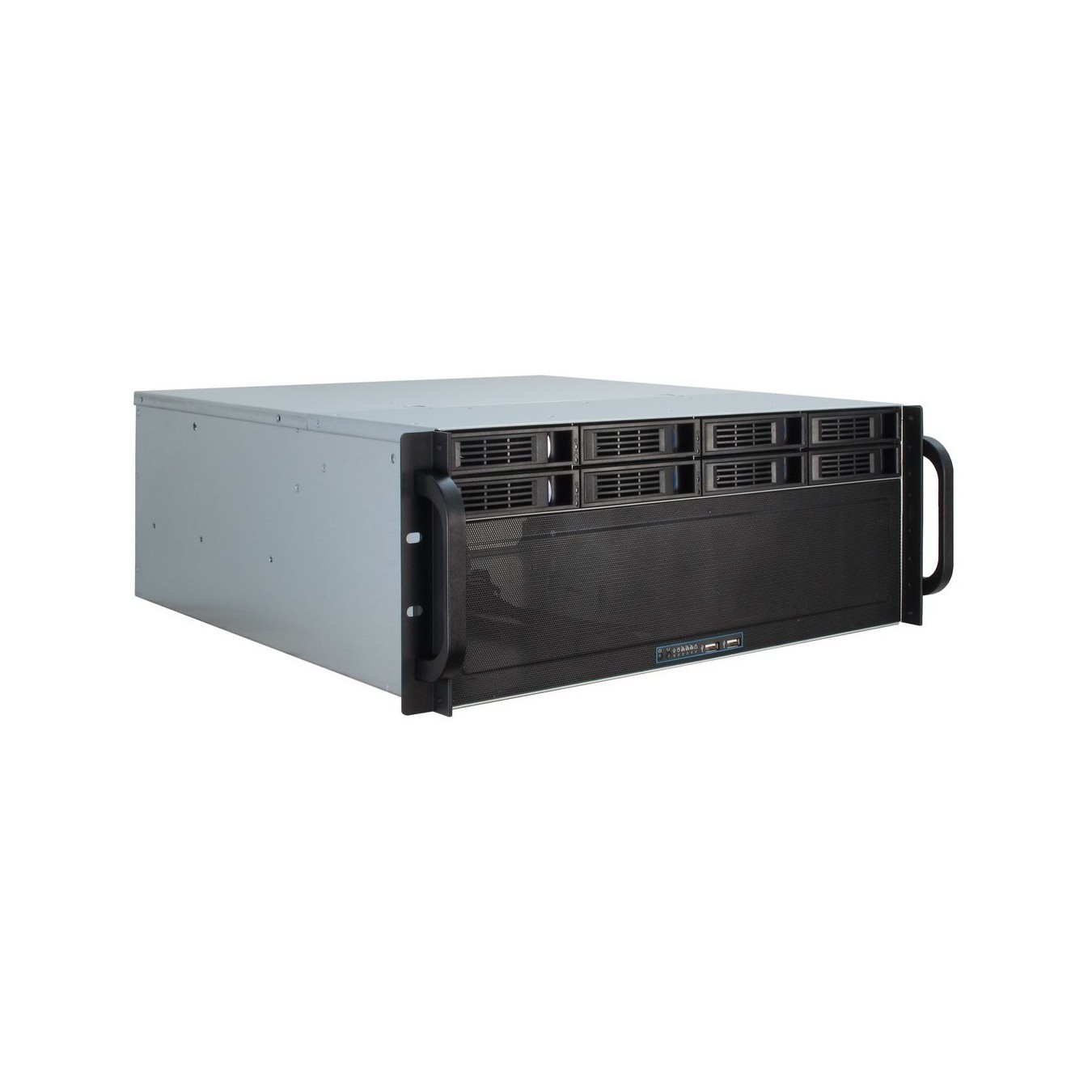 Inter-Tech IPC Server Chassis - IPC 4U-4408 - (Black/Silver, 4U rack-mount, supports ATX, EATX, micro ATX, Mini-ITX, SSI EEB)