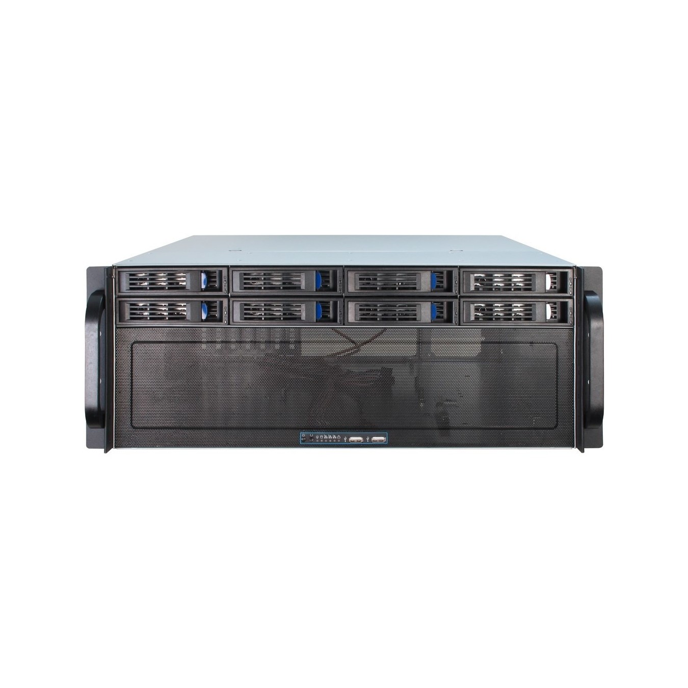 Inter-Tech IPC Server Chassis - IPC 4U-4408 - (Black/Silver, 4U rack-mount, supports ATX, EATX, micro ATX, Mini-ITX, SSI EEB)