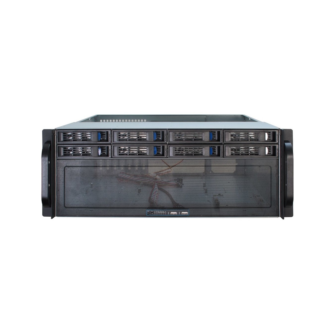 Inter-Tech IPC Server Chassis - IPC 4U-4408 - (Black/Silver, 4U rack-mount, supports ATX, EATX, micro ATX, Mini-ITX, SSI EEB)