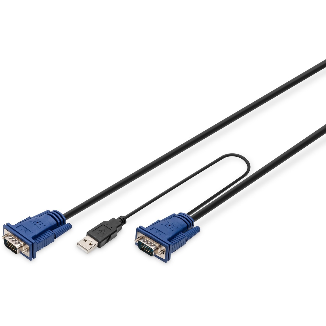 KVM Kabel-Satz.VGA.PS 2-Mouse.PS 2-Keyboard. USB HD DB15 M.2xMiniDIN6 M. USB typeA M - HD DB15 M schwarz. 5 M DIGITUS