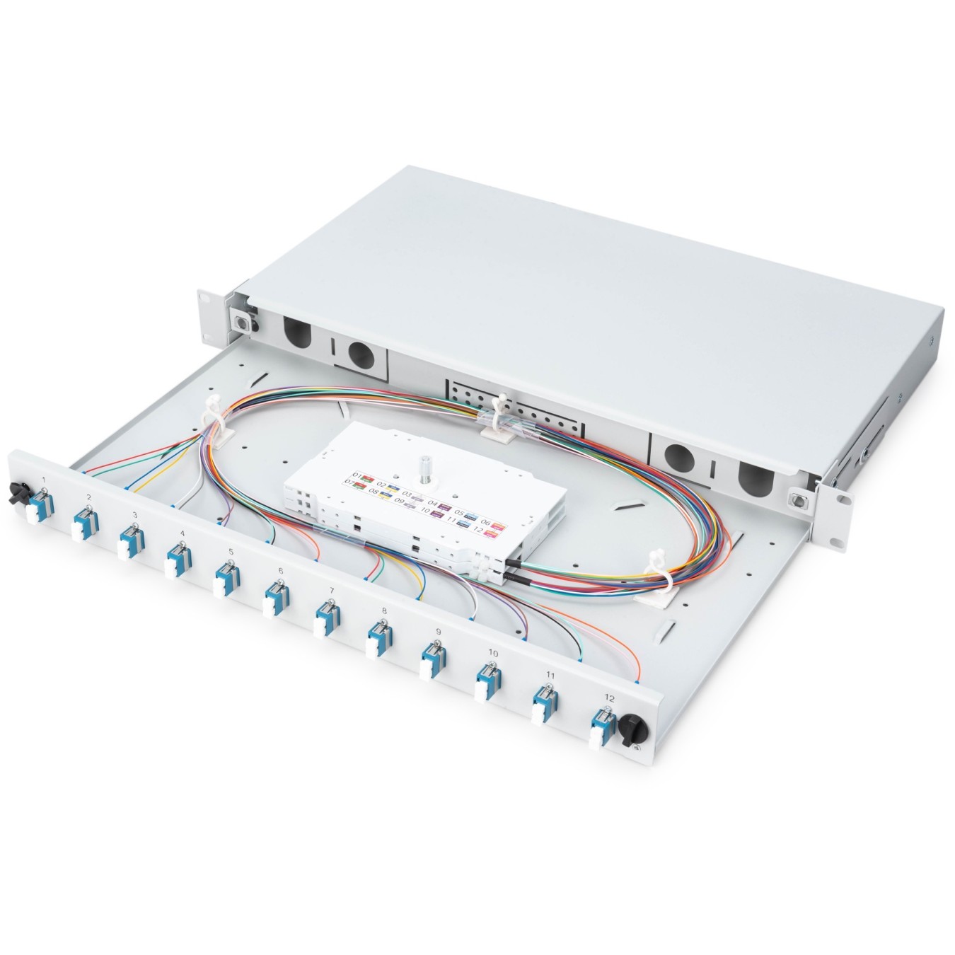 DIGUTUS LWL Splice Box 1U - 12x LC DX OS2 Grey — Buy in Cyprus with Fast Delivery