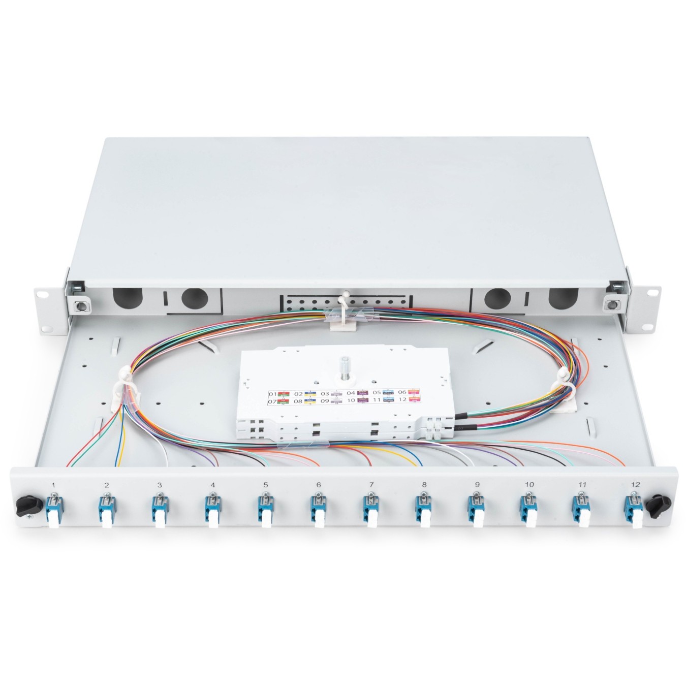 DIGUTUS LWL Splice Box 1U - 12x LC DX OS2 Grey — Buy in Cyprus with Fast Delivery