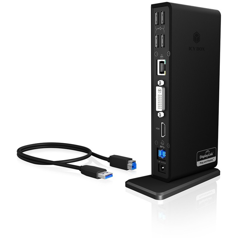 Buy ICY BOX IB-DK2241AC USB 3.0 11-in-1 Docking Station - IB-DK2241AC - Black in Cyprus, Nicosia, Limassol, Larnaka, Pafos