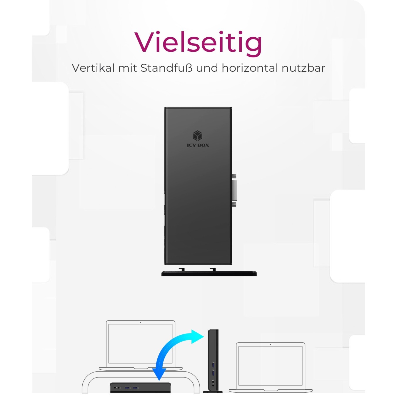 ICY BOX IB-DK2241AC USB 3.0 11-in-1 Docking Station Black — Armenius Store Cyprus