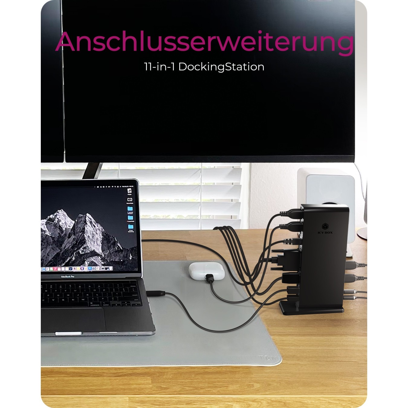 ICY BOX IB-DK2241AC USB 3.0 11-in-1 Docking Station – Dual Display, Gigabit Ethernet | Armenius Store