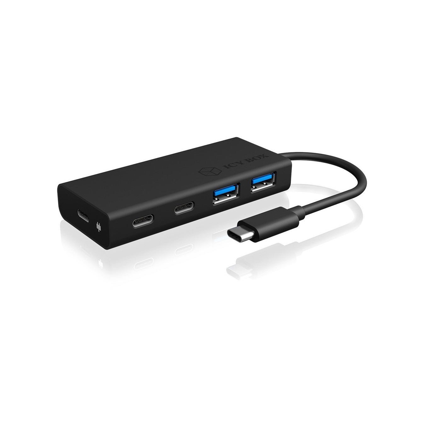 USB HUB 5Port ICY BOX 2xUSB3.0 2xUSB-C 1xUSB Power Delivery 60W SuperSpeed passiv Black — Buy in Cyprus with Fast Delivery