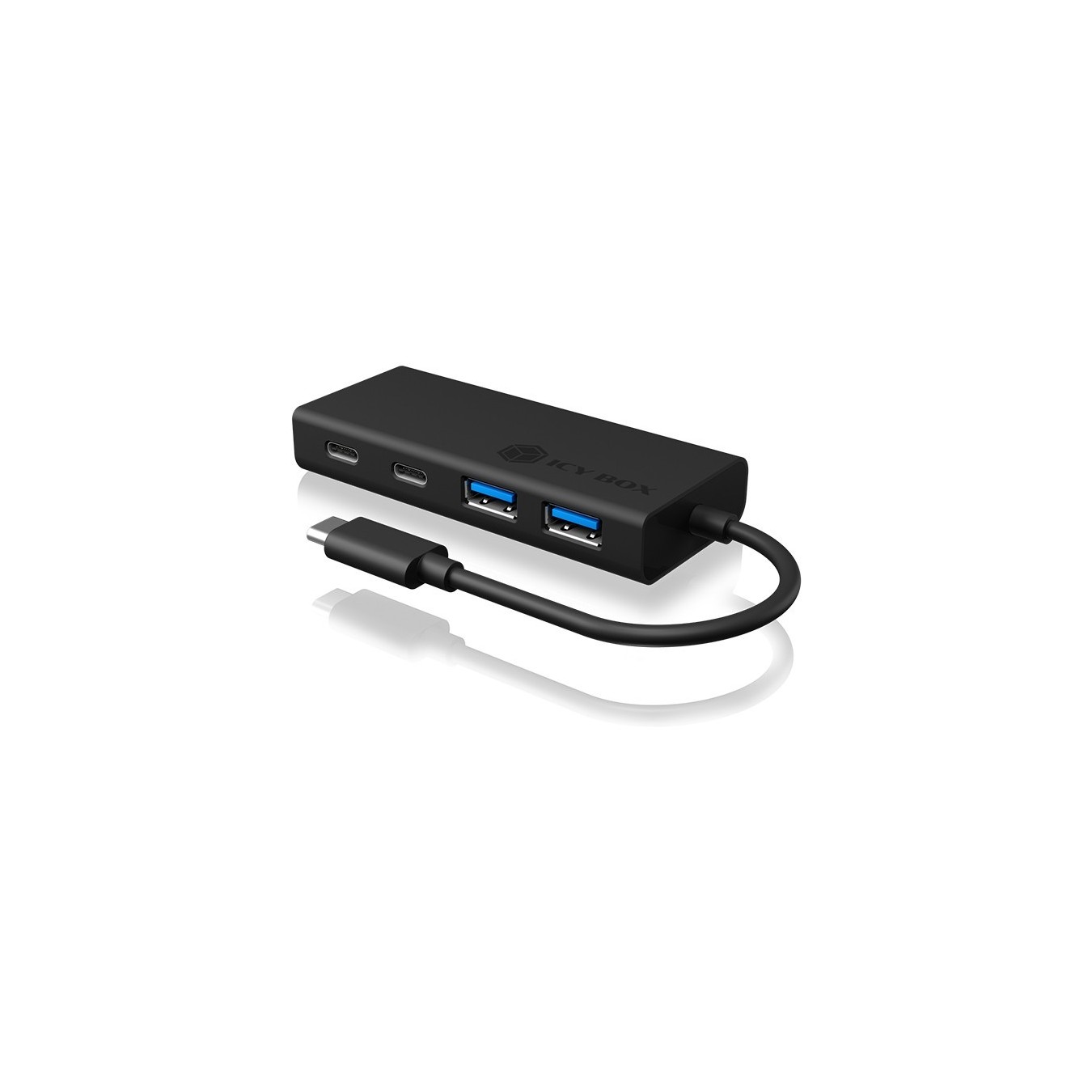 USB HUB 5Port ICY BOX 2xUSB3.0 2xUSB-C 1xUSB Power Delivery 60W SuperSpeed passiv Black — Buy in Cyprus with Fast Delivery