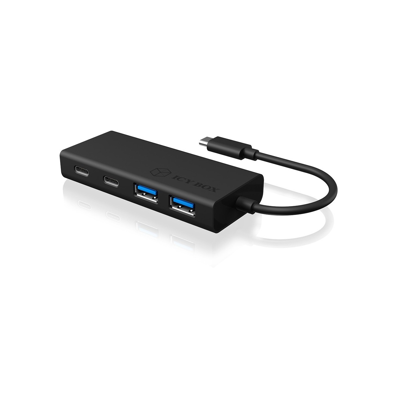 USB HUB 5Port ICY BOX 2xUSB3.0 2xUSB-C 1xUSB Power Delivery 60W SuperSpeed passiv Black — Buy in Cyprus with Fast Delivery