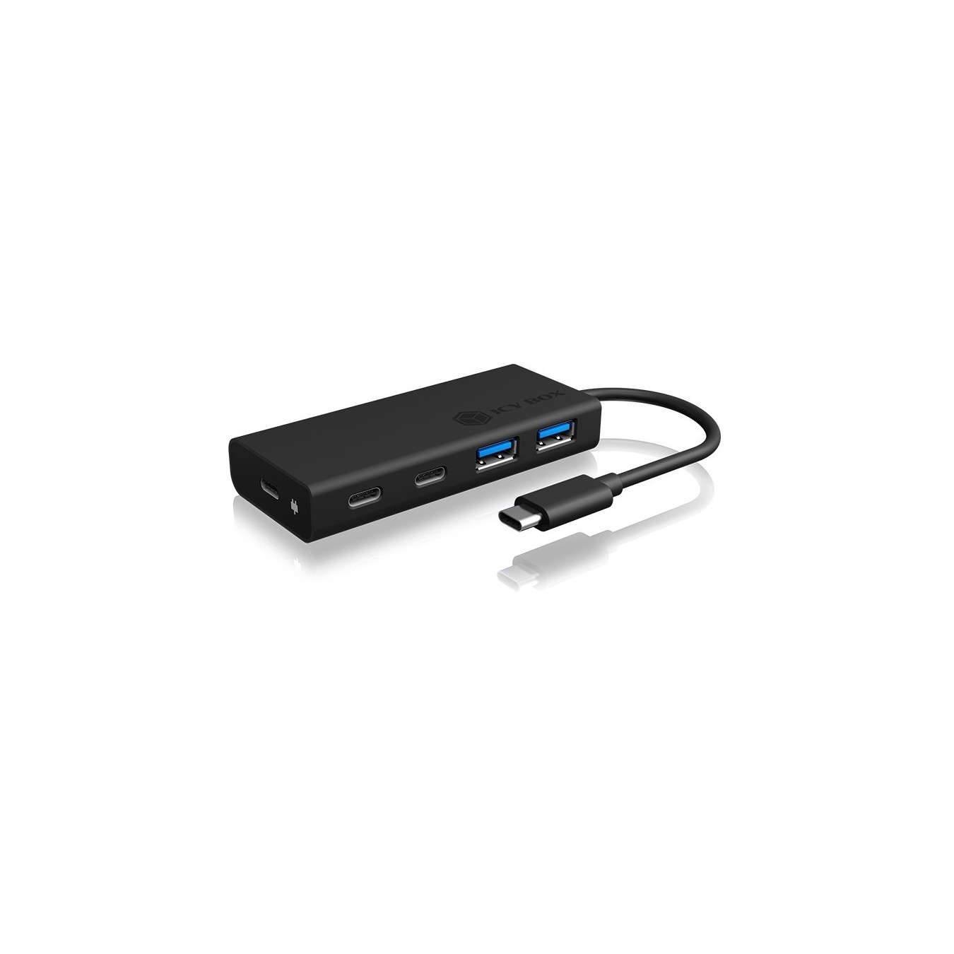 USB HUB 5Port ICY BOX 2xUSB3.0 2xUSB-C 1xUSB Power Delivery 60W SuperSpeed passiv Black — Buy in Cyprus with Fast Delivery