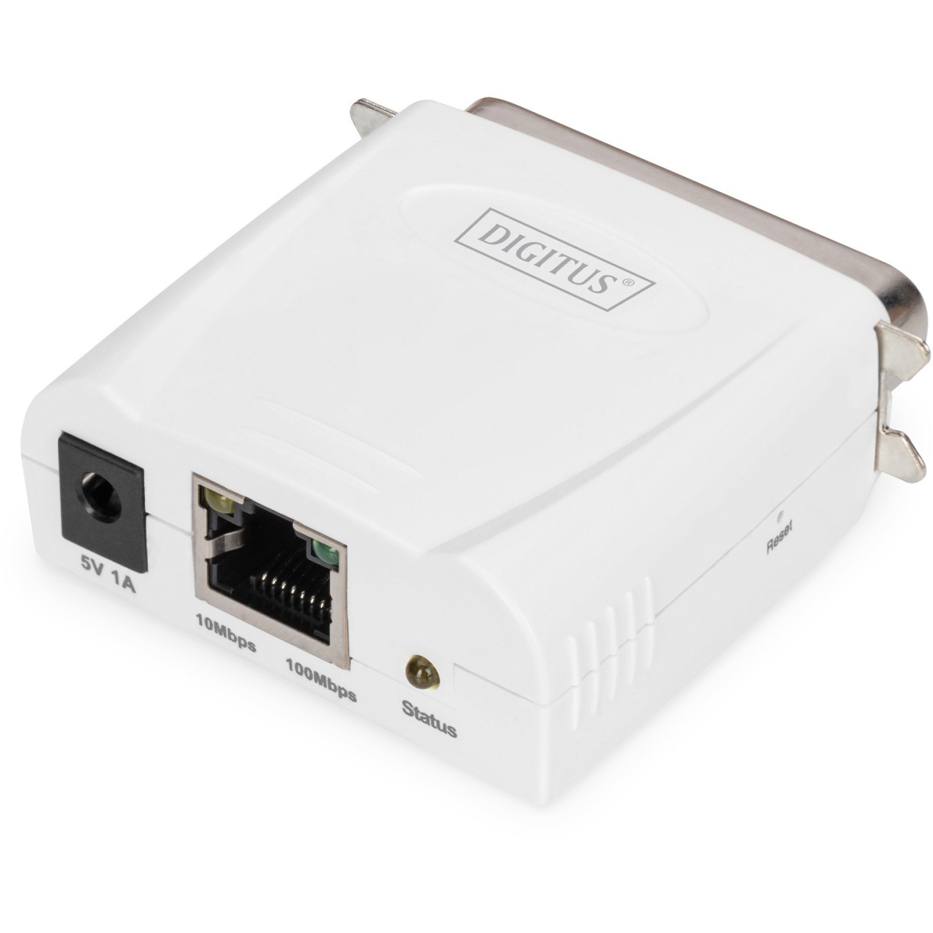 Digitus Print Server - White - Ethernet 10/100 Mbps, Parallel Port — Buy in Cyprus with Fast Delivery