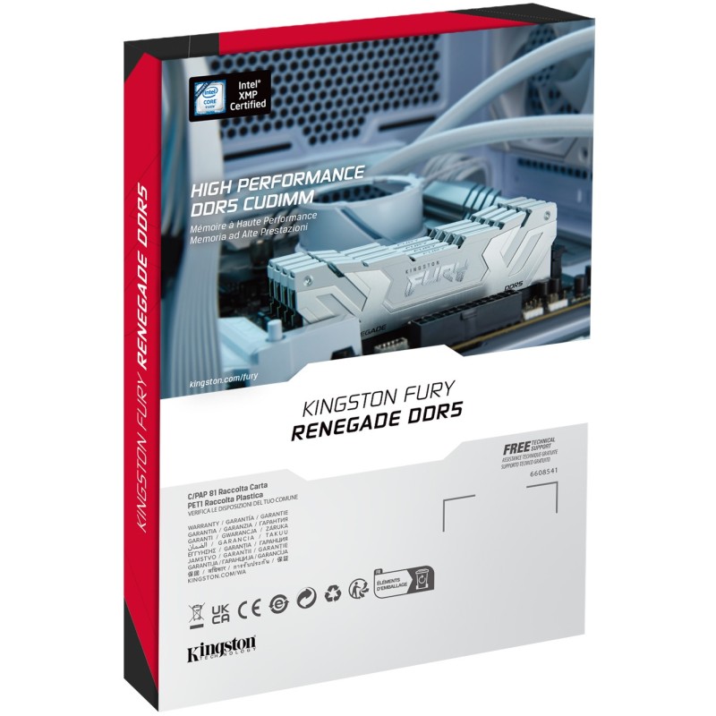 Buy KINGSTON 24GB 8400MT s DDR5 CL40 CUDIMM FURY Renegade White XMP in Cyprus, Nicosia, Limassol, Larnaka, Pafos