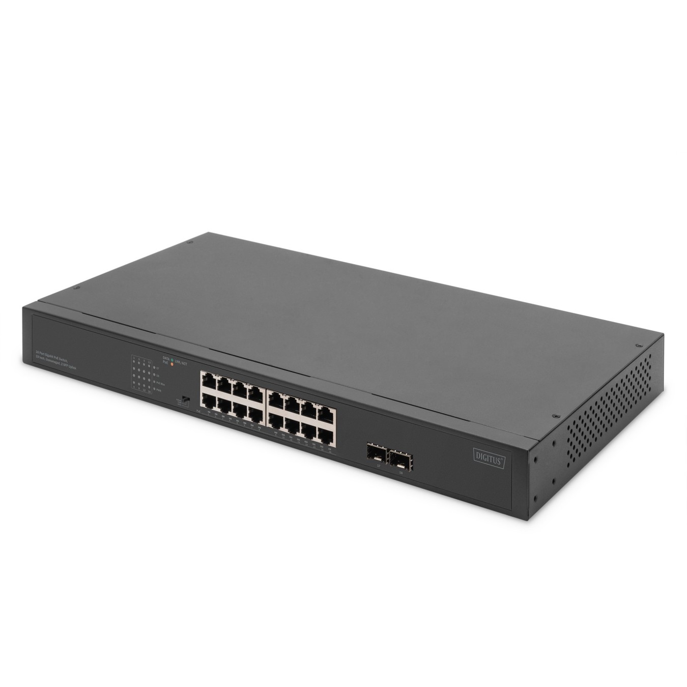 DIGITUS Switch 16-Port Gigabit Netzwerkswitch. 19 Zoll. unmanaged. 2 Uplink Ports. SFP — Buy in Cyprus with Fast Delivery