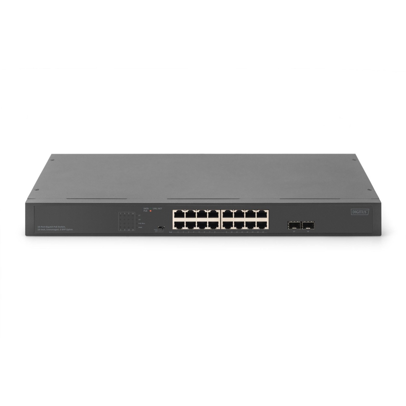 DIGITUS Switch 16-Port Gigabit Netzwerkswitch. 19 Zoll. unmanaged. 2 Uplink Ports. SFP — Buy in Cyprus with Fast Delivery