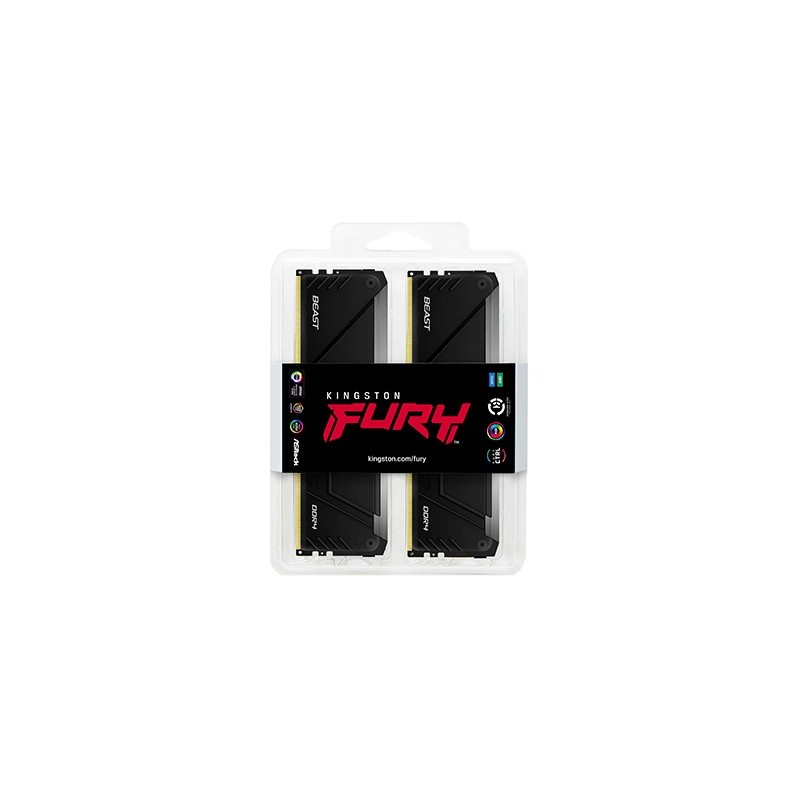 Buy KINGSTON 128GB 3600MT s DDR4 CL18 DIMM Kit of 4 FURY Beast RGB - 4x32GB DDR4... in Cyprus, Nicosia, Limassol, Larnaka, Pafos