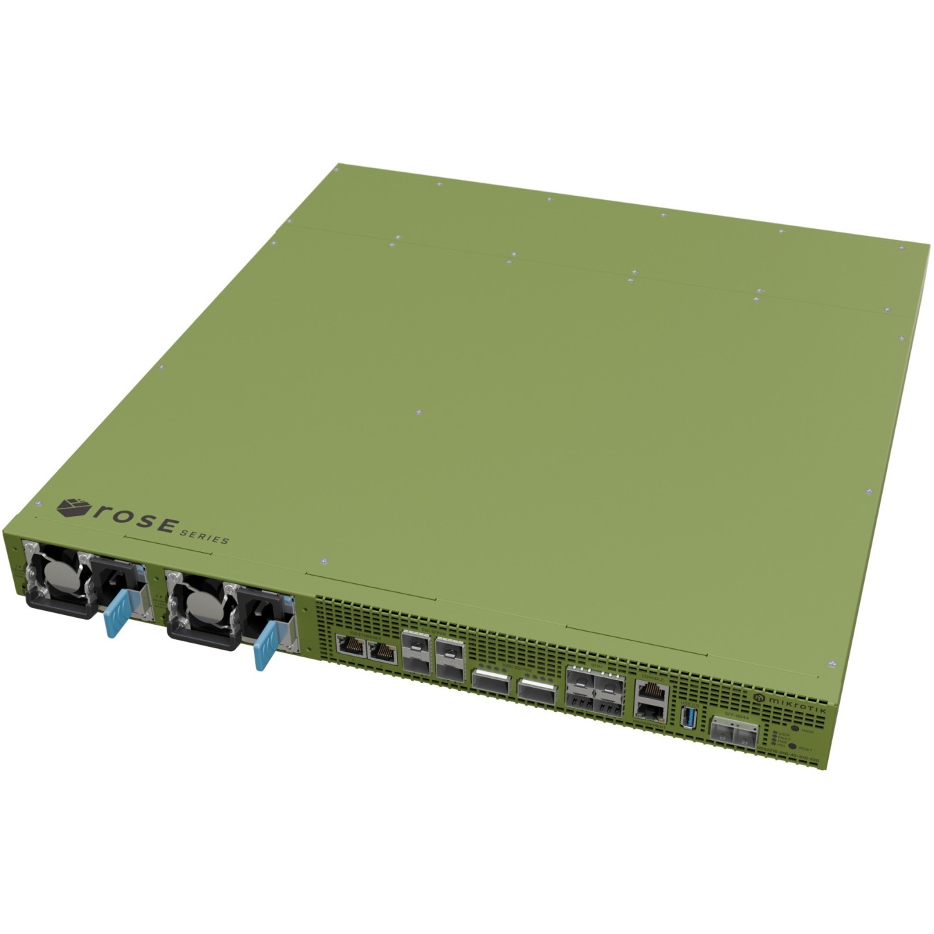 MikroTik ROSE Data Server - RDS2216-2XG-4S+4XS-2XQ. 2x 100G QSFP. 4x 25G SFP28. 4x 10G SFP+. 2x 10G RJ45