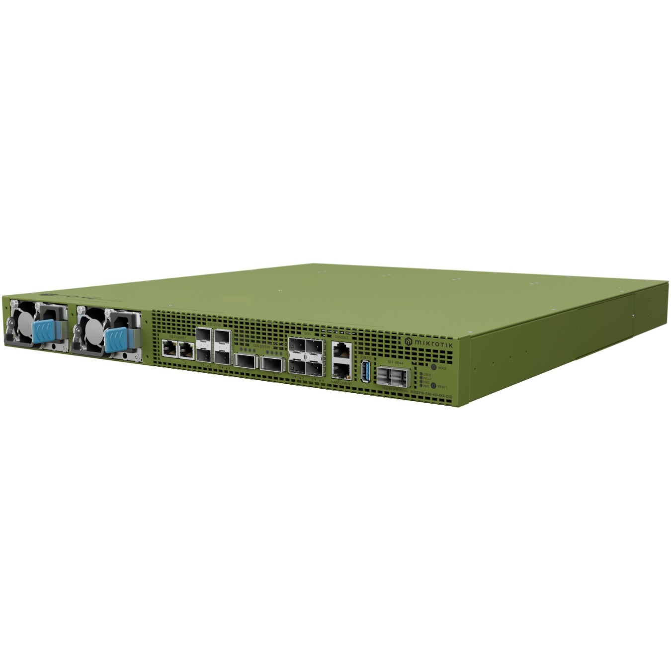 MikroTik ROSE Data Server - RDS2216-2XG-4S+4XS-2XQ. 2x 100G QSFP. 4x 25G SFP28. 4x 10G SFP+. 2x 10G RJ45