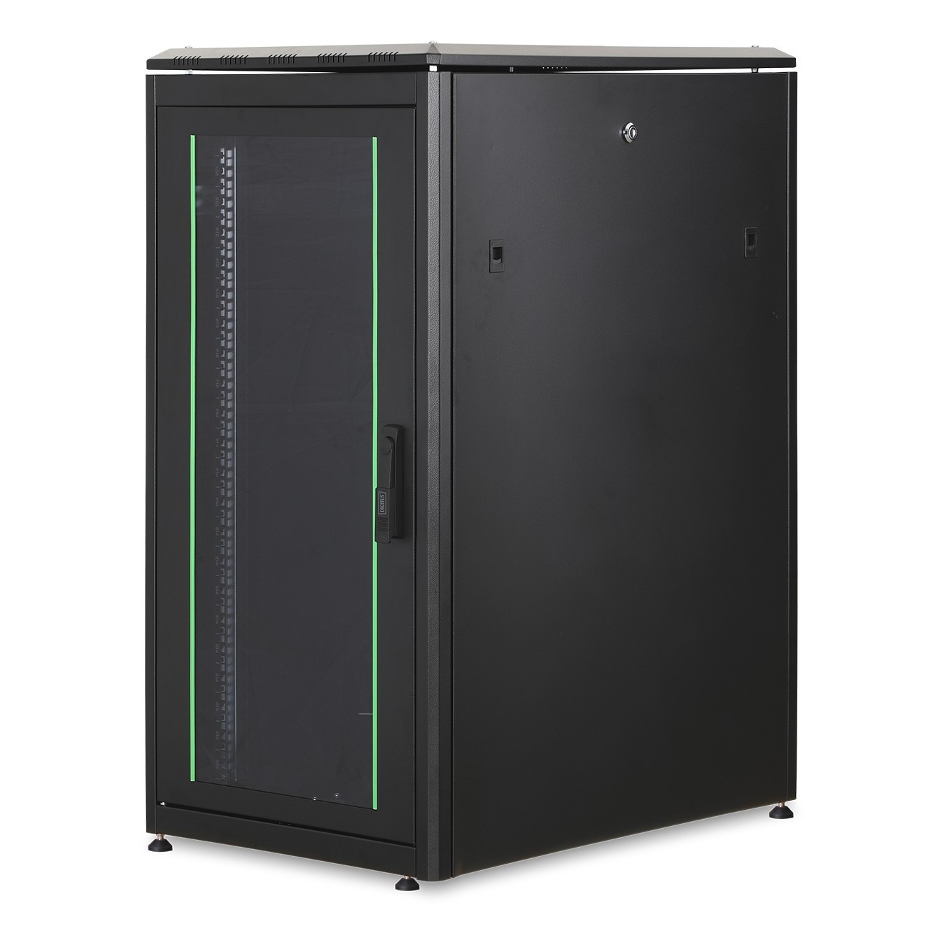 DIGITUS Netzwerkschrank Unique 22HE 1164x600x800mm black (Freight shipping) - Color: Black, Size: 1164x600x800mm, Height: 22HE
