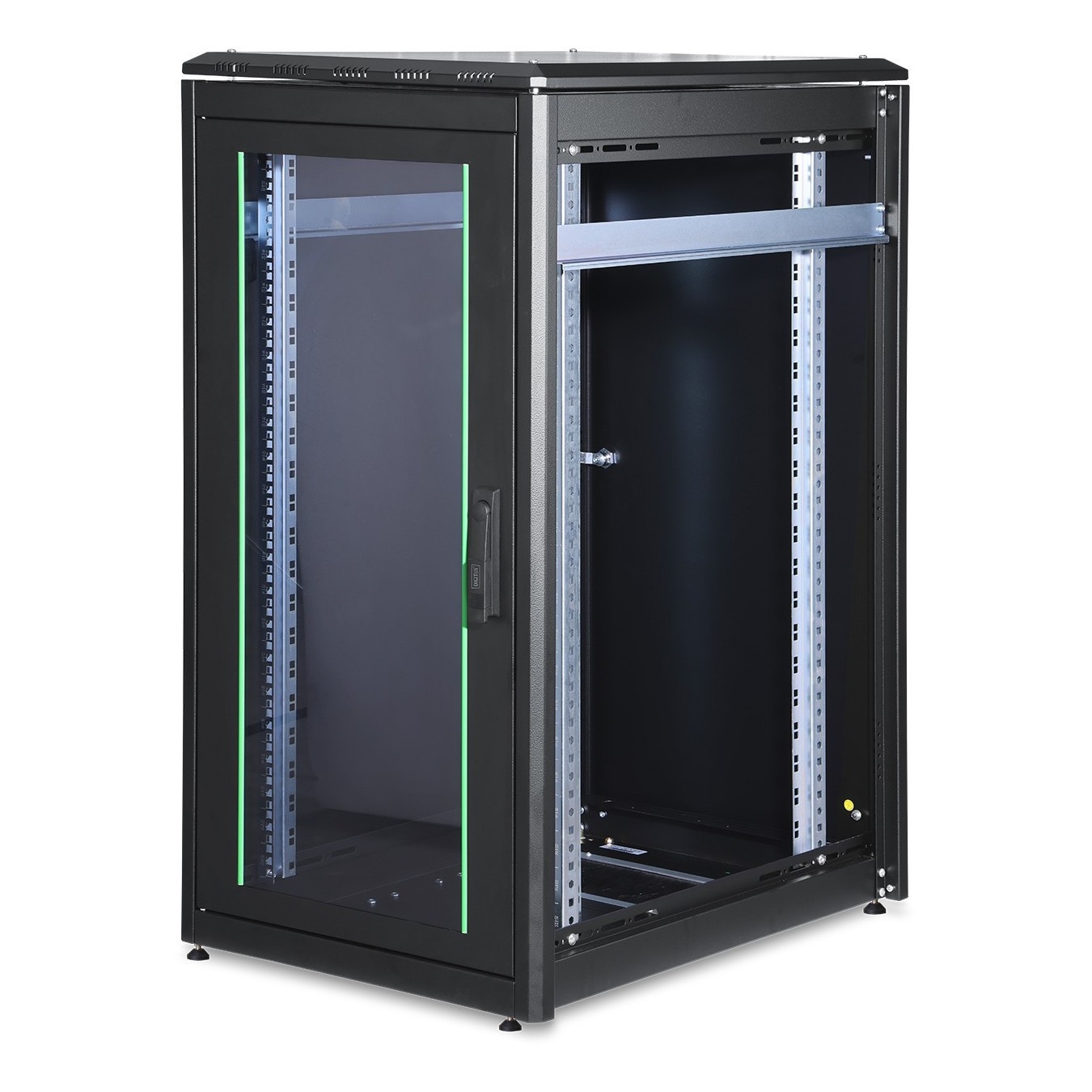 DIGITUS Netzwerkschrank Unique 22HE 1164x600x800mm black (Freight shipping) - Color: Black, Size: 1164x600x800mm, Height: 22HE