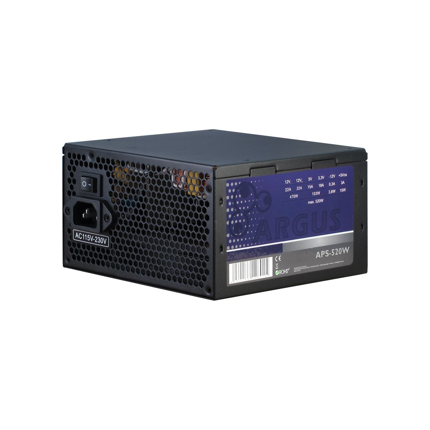 Inter-Tech Argus APS-520W - 520W ATX PSU Non-Modular - APS-520W (Boxed) — Buy in Cyprus with Fast Delivery