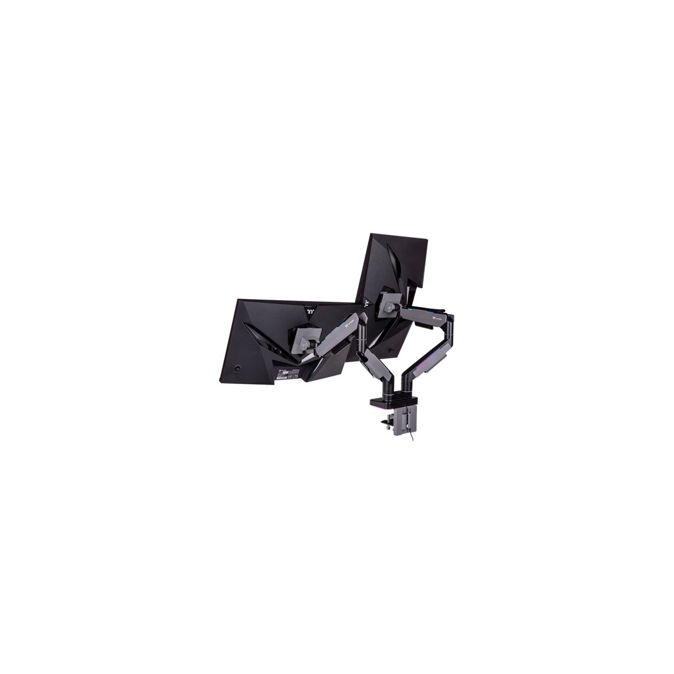 Thermaltake Dual RGB Gaming Monitor Arm 17'-35' Black - GEA-MSR-DMSBLK-01 - Desk Clamp Arm, Dual, 75x75/100x100 VESA
