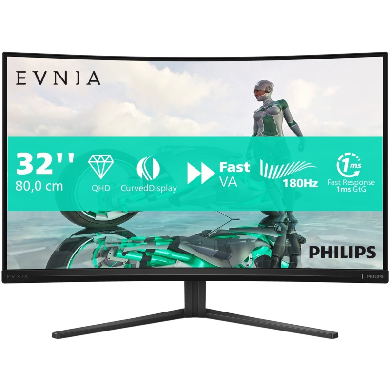 Philips 32M2C3500L 31.5" QHD Curved Fast VA 180Hz Gaming Monitor (Boxed) — Buy in Cyprus with Fast Delivery