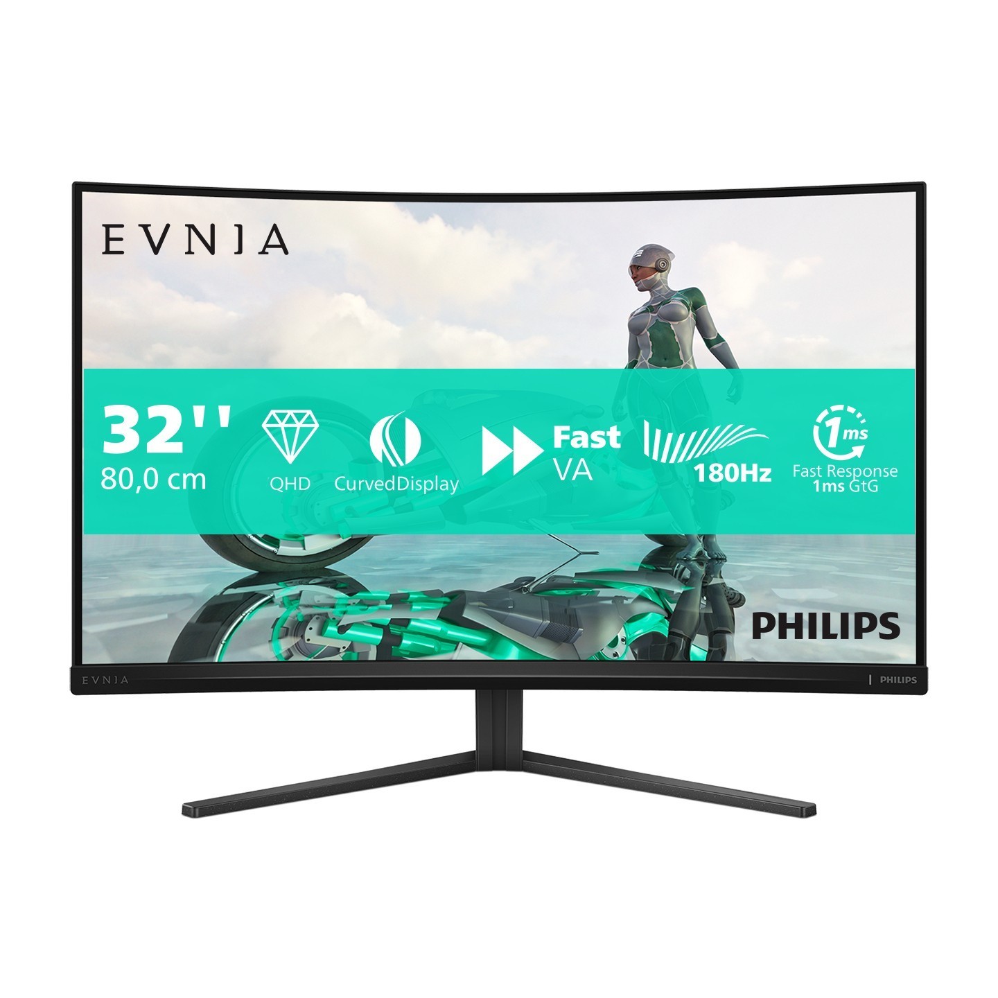 Philips 32M2C3500L 31.5" QHD Curved Fast VA 180Hz Gaming Monitor (Boxed) — Buy in Cyprus with Fast Delivery