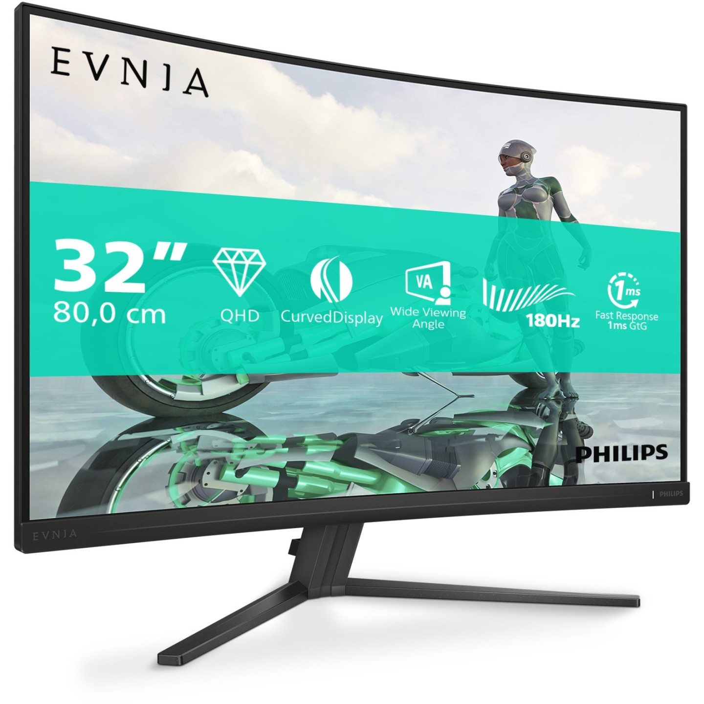Philips 32M2C3500L 31.5" QHD Curved Fast VA 180Hz Gaming Monitor (Boxed) — Buy in Cyprus with Fast Delivery