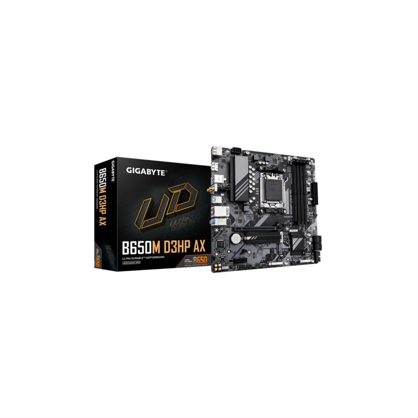 GIGABYTE GA-B650M D3HP AX - Micro-ATX AM5 Motherboard, DDR5, Up to 256GB, Ryzen 7000/8000/9000 Support