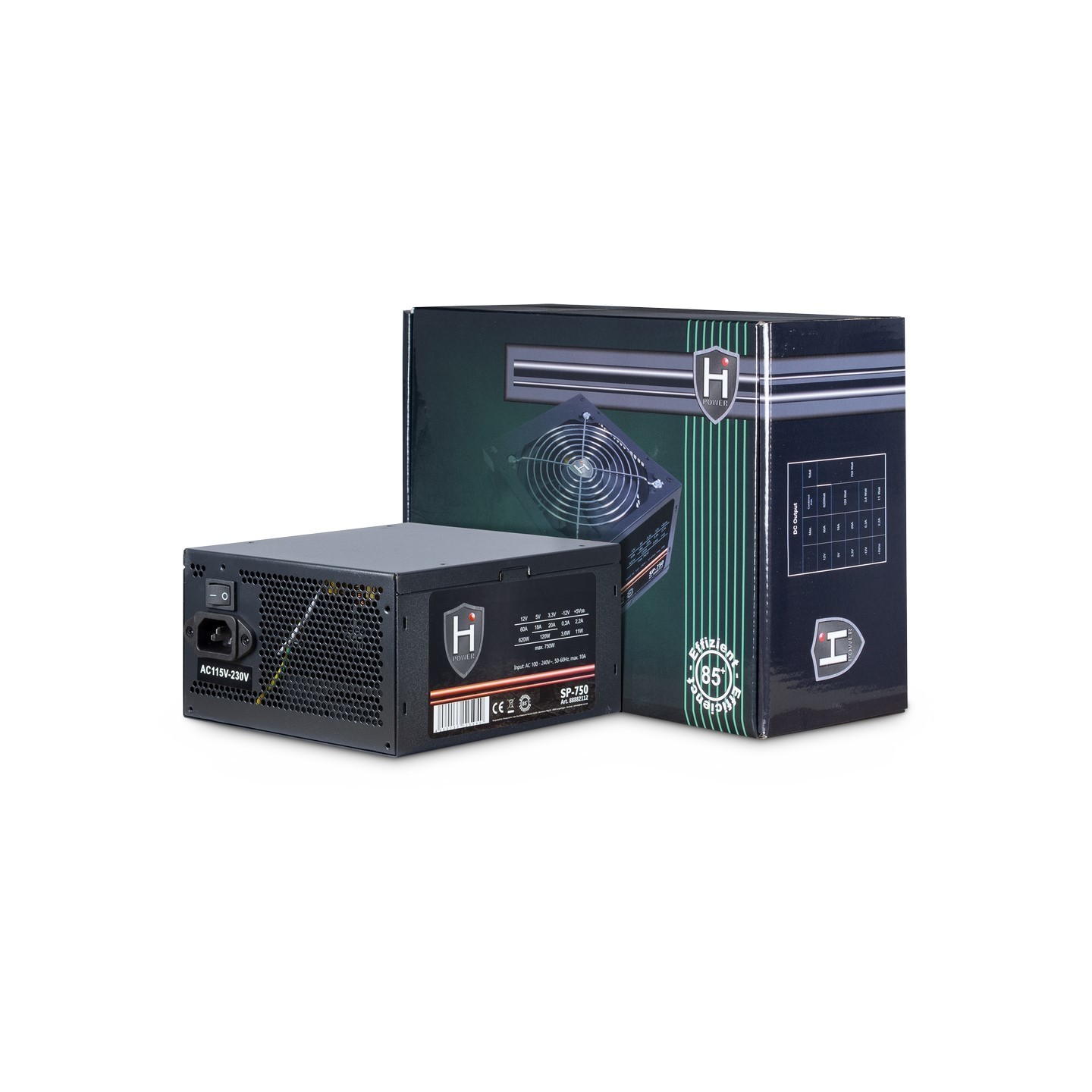 Inter-Tech HIPOWER SP-750 750W ATX PSU - 80+ Bronze 60A +12V Active PFC - SP-750 (Boxed) — Buy in Cyprus with Fast Delivery